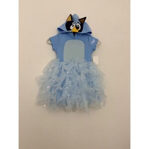Bluey Blue Hooded Tutu Dress with Star Sparkles Kids age 3T